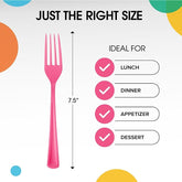 Heavy Duty Cerise Plastic Forks | 50 Count